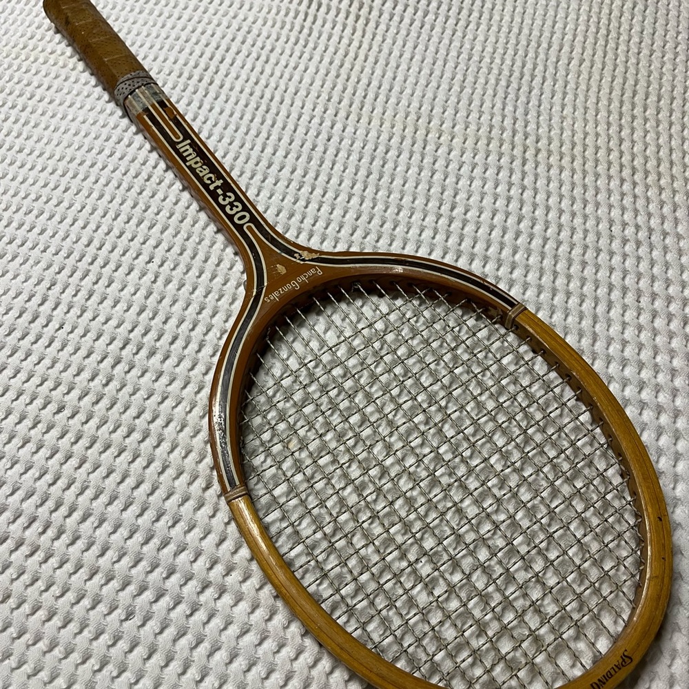 Spalding Pancho Gonzales Impact 330 Vintage WoodenTennis Racquet.